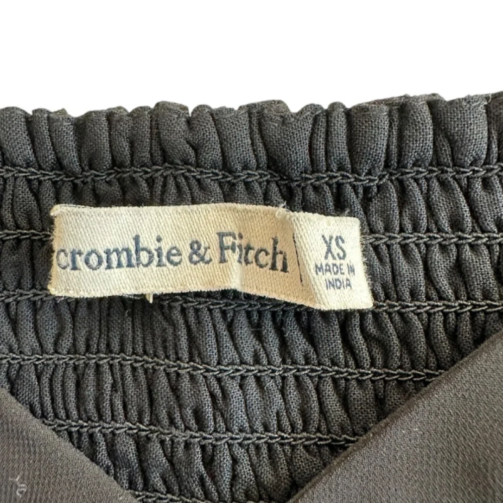 Abercrombie & Fitch Top Womens XS Babydoll Style Black Sheer Sleeve Lined Y2K